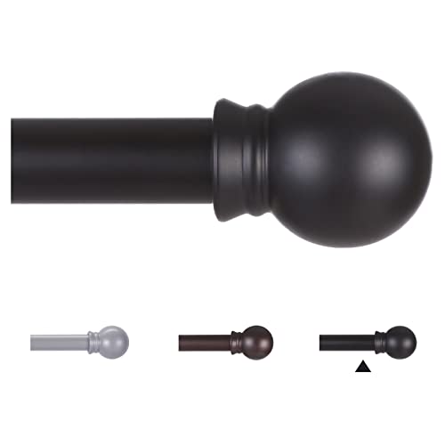 Thestoa Curtain Rods for Windows 48 to 84-92 inch, 5/8' Matte Black...