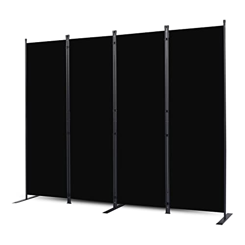 CHOSENM Room Divider, 4 Panel Folding Privacy Screens with Wider Feet,...