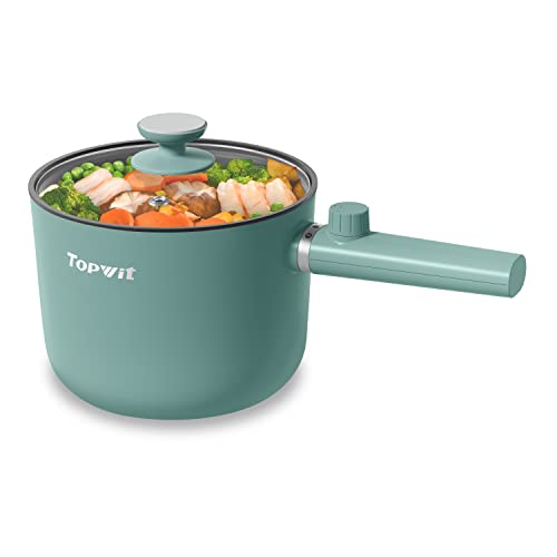 Topwit Hot Pot Electric, 1.5L Ramen Cooker, Portable Non-Stick Frying...