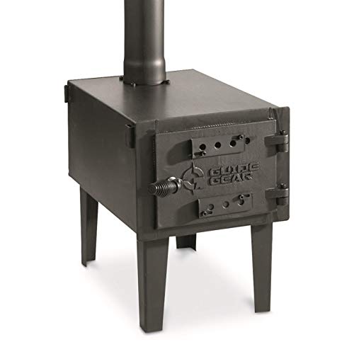 Guide Gear Outdoor Wood Burning Stove, Portable with Chimney Pipe for...