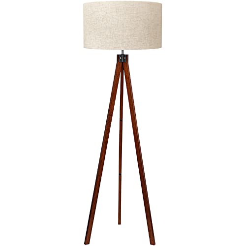 LEPOWER Wood Tripod Floor Lamp, Mid Century Standing Lamp, Modern...