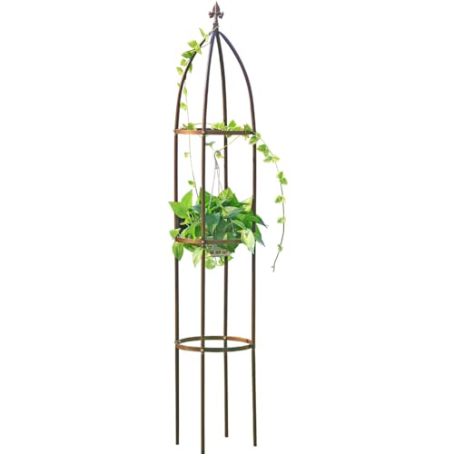 100% Metal Obelisk Garden Trellis 6.3 Feet Tall Sturdy Plant Support...