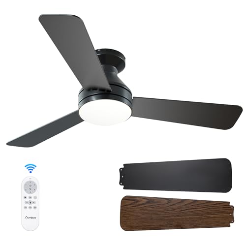 Amico Ceiling Fans with Lights, 42 inch Low Profile Ceiling fan with...