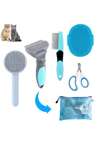 Cat Brush Shedding Brush Kit 5pcs - Cat Brush for Grooming for Long...