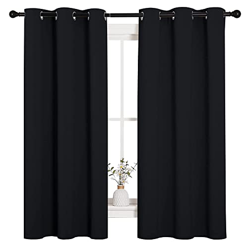 NICETOWN Halloween Pitch Black Solid Thermal Insulated Grommet...