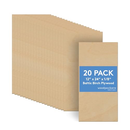 3 mm Baltic Birch Plywood 1/8 x 12 x 24 Inch, Box of 20 B/BB Grade...