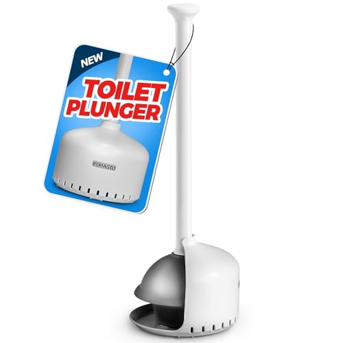 FORASTO Toilet Plunger with Holder,Plungers for Bathroom with...