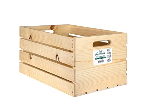 LEISURE ARTS Unfinished Wood Crate for Display and Storage, 18' x...
