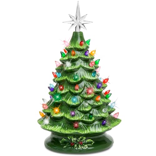 Best Choice Products 15in Ceramic Christmas Tree, Pre-lit Hand-Painted...