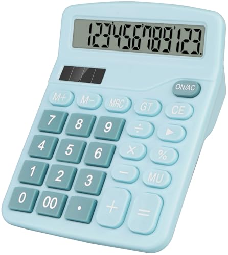 HUTUDD Desktop Calculator, Light Blue Calculator Big Buttons,...