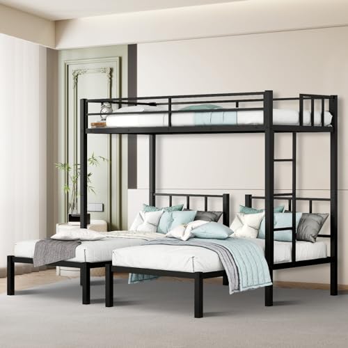 Evedy Triple Bunk Bed for 3 Kids,Twin Over Twin Over Twin Bunk Beds...