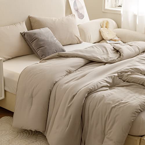 ROSGONIA California King Comforter Set Oatmeal, 3pcs Bedding (1 Boho...