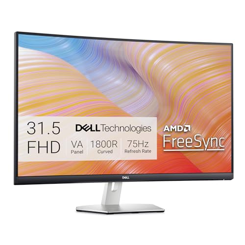 Dell S3222HN Curved Monitor - 31.5-inch FHD (1920x1080) 75Hz 4Ms 1800R...