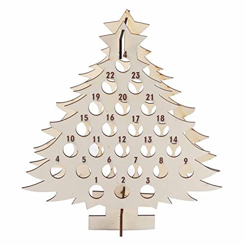 Wooden Christmas Tree Advent Calendar Countdown Holds 24 Mini Alcohol...