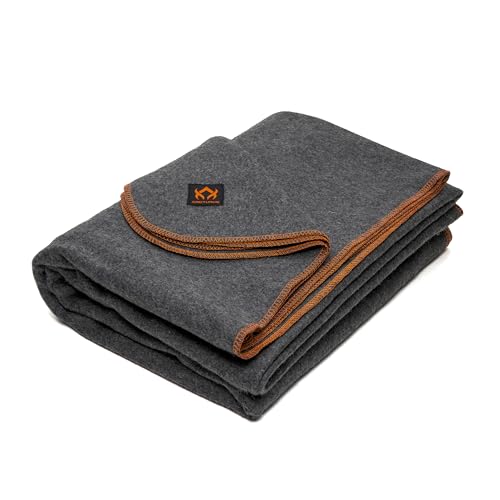 Arcturus Military Wool Blanket - Warm, Thick, Washable - Great for...