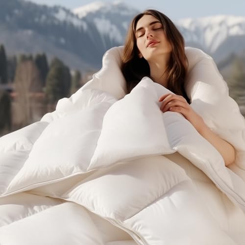 Bedsure Premium Down Comforter King Size, Luxurious High-Loft White...