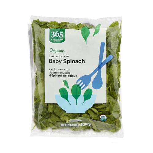 365 by Whole Foods Market, Salad Bag Spinach Baby Organic, 5 Ounce