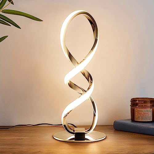 Adebime LED Modern Table Lamp, Small Unique Bedside Spiral Lamp...