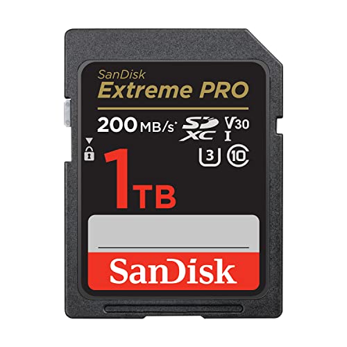 SanDisk 1TB Extreme PRO SDXC UHS-I Memory Card - C10, U3, V30, 4K UHD,...
