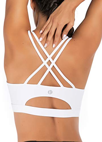 RUNNING GIRL Strappy Sports Bra for Women, Sexy Crisscross Back Medium...