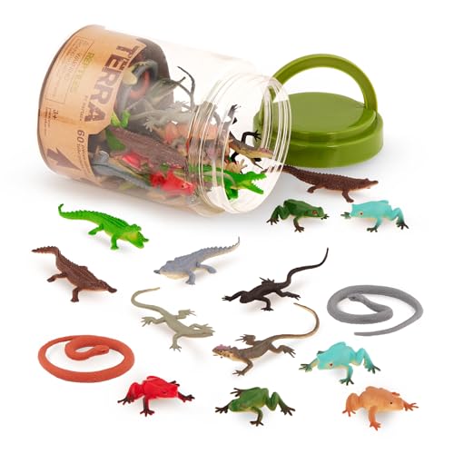 Terra by Battat – 60 Pcs Lizards Animal Tube – Realistic Plastic...