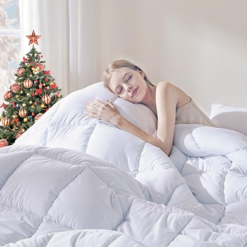 DOWNCOOL Comforters Oversize King Size, White All Season Duvet,...