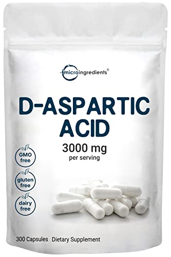 Micro Ingredients D Aspartic Acid Pills, DAA Supplement, 3000mg Per...