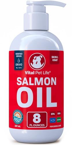 Salmon Oil for Dogs & Cats - Healthy Skin & Coat, Fish Oil, Omega 3...