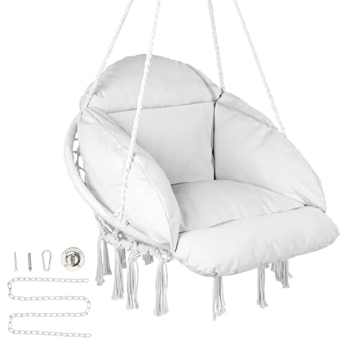 VEVOR Hanging Hammock Swing Chair, Macramé Hanging Chair with Cushion...