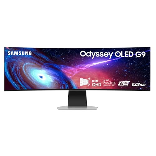 SAMSUNG 49' Odyssey G93SC Series OLED Curved Gaming Monitor, 240Hz,...