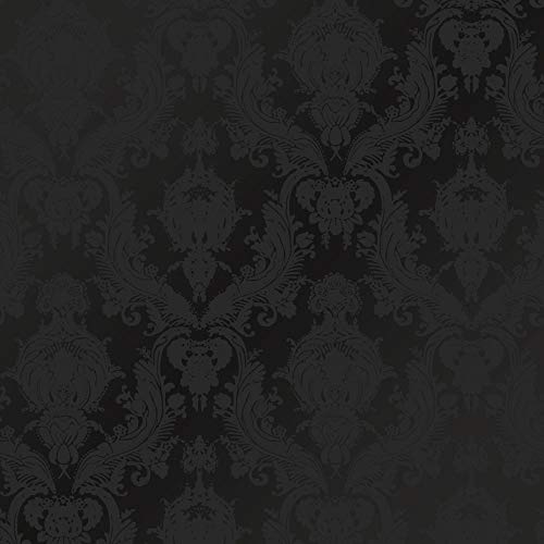 Tempaper Black Damsel Removable Peel and Stick Floral Wallpaper, 20.5...
