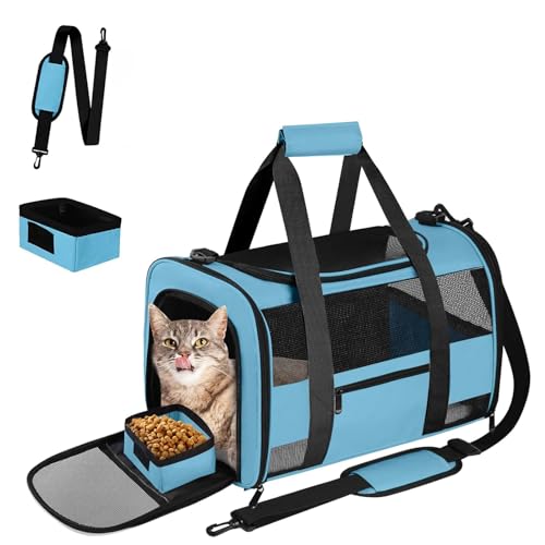 CUSSIOU Cat Carrier Soft Sided Carrier for Small Medium Cats Puppies...