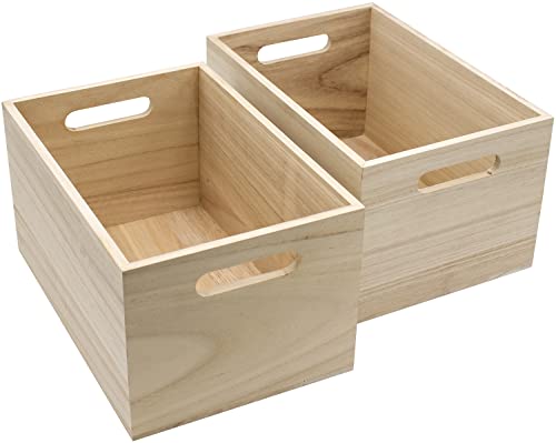 Sorbus Unfinished Wood Crates - Organizer Bins, Wooden Box for Pantry...