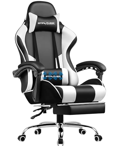 GTPLAYER Gaming Chair, Computer Chair with Footrest and Lumbar...