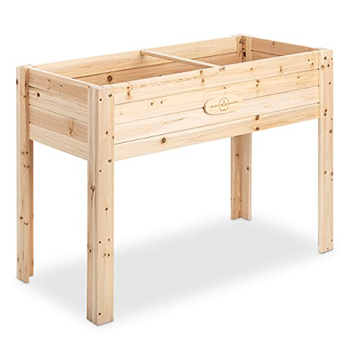 Boldly Growing Cedar Raised Planter Box with Legs – Elevated Wood...