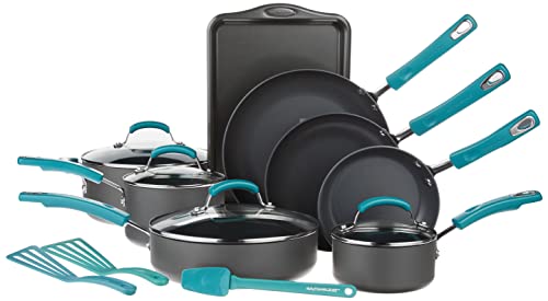 Rachael Ray Classic Brights Hard Anodized Nonstick Cookware Pots and...