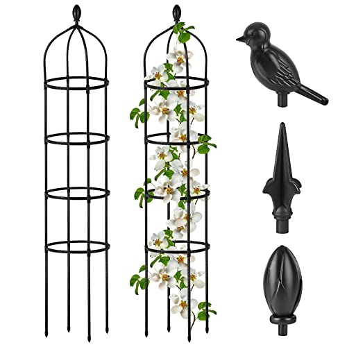 Garden Obelisk Trellis for Climbing Plants Outdoor 6 Ft Rose Bush...