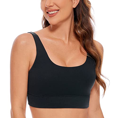 CRZ YOGA Butterluxe Womens U Back Sports Bra - Scoop Neck Padded Low...