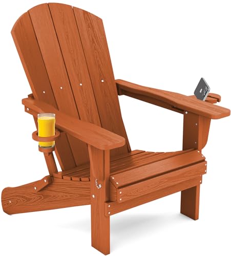 SERWALL Adirondack Chair with Cup Holders - Composite Adirondack...