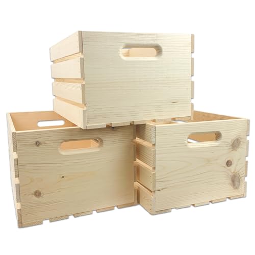 Wilson Large Wooden Pine Crate for Storage and Decoration at Home,...