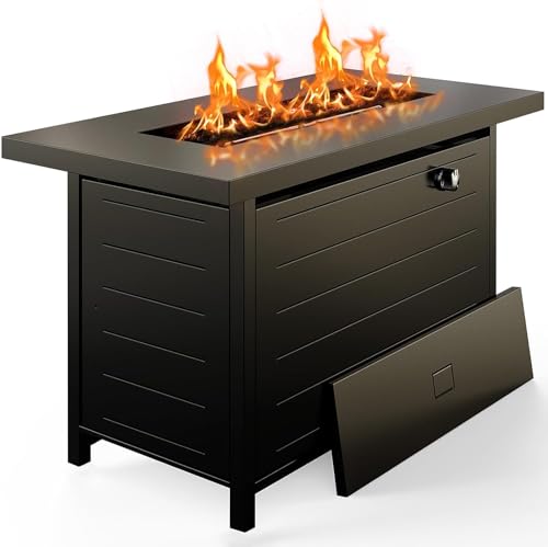 Ciays 42 Inch Gas Fire Pit Table, 60,000 BTU Propane Pits for Outside...