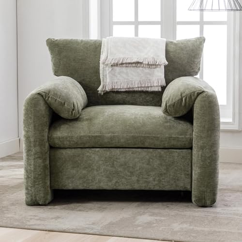 Miscoos Chenille Oversized Armchair-Modern Accent Chair & Single Sofa...