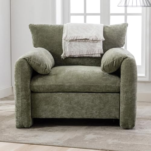 Miscoos Chenille Oversized Armchair - Modern Accent Chair & Single...