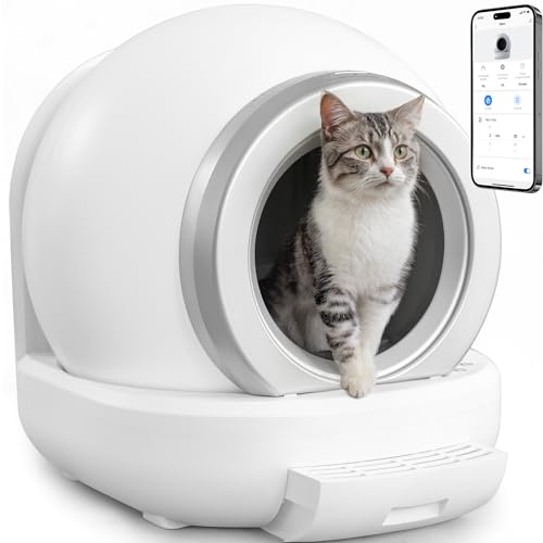 Enetey Self Cleaning Litter Box，Large Capacity Automatic Cat Litter...