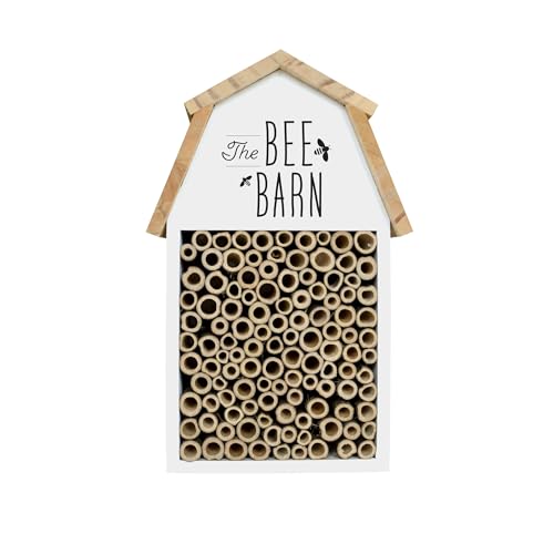 Nature's Way Wooden Bee House for Outdoor Décor, Beneficial Insects...