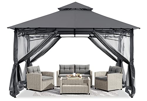 ABCCANOPY Gazebos for Patios 10x10 - Outdoor Steel Frame Gazebo with...