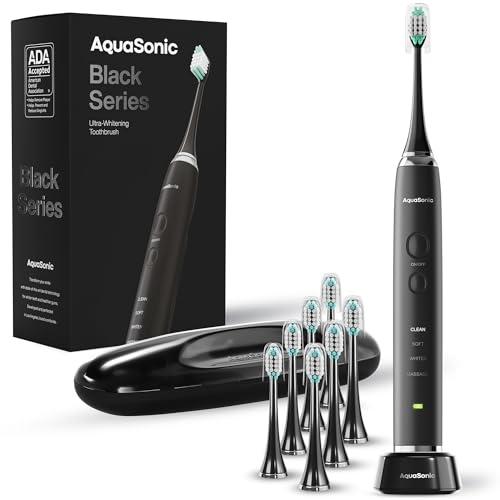 Aquasonic Black Series Ultra Whitening Toothbrush – ADA Accepted...