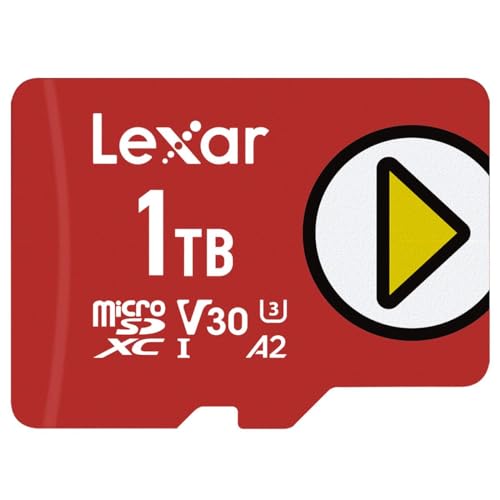 Lexar 1TB PLAY microSDXC Memory Card, UHS-I, C10, U3, V30, A2, Full-HD...