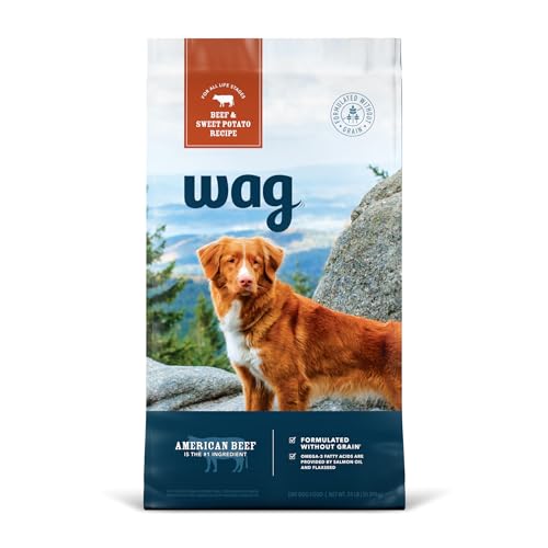 Amazon Brand - Wag Dry Dog Food Beef & Sweet Potato, Grain Free 24 lb...