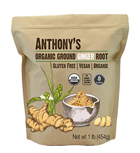 Anthony's Organic Ground Ginger Root, 1 lb, Gluten Free, Non GMO, Keto...